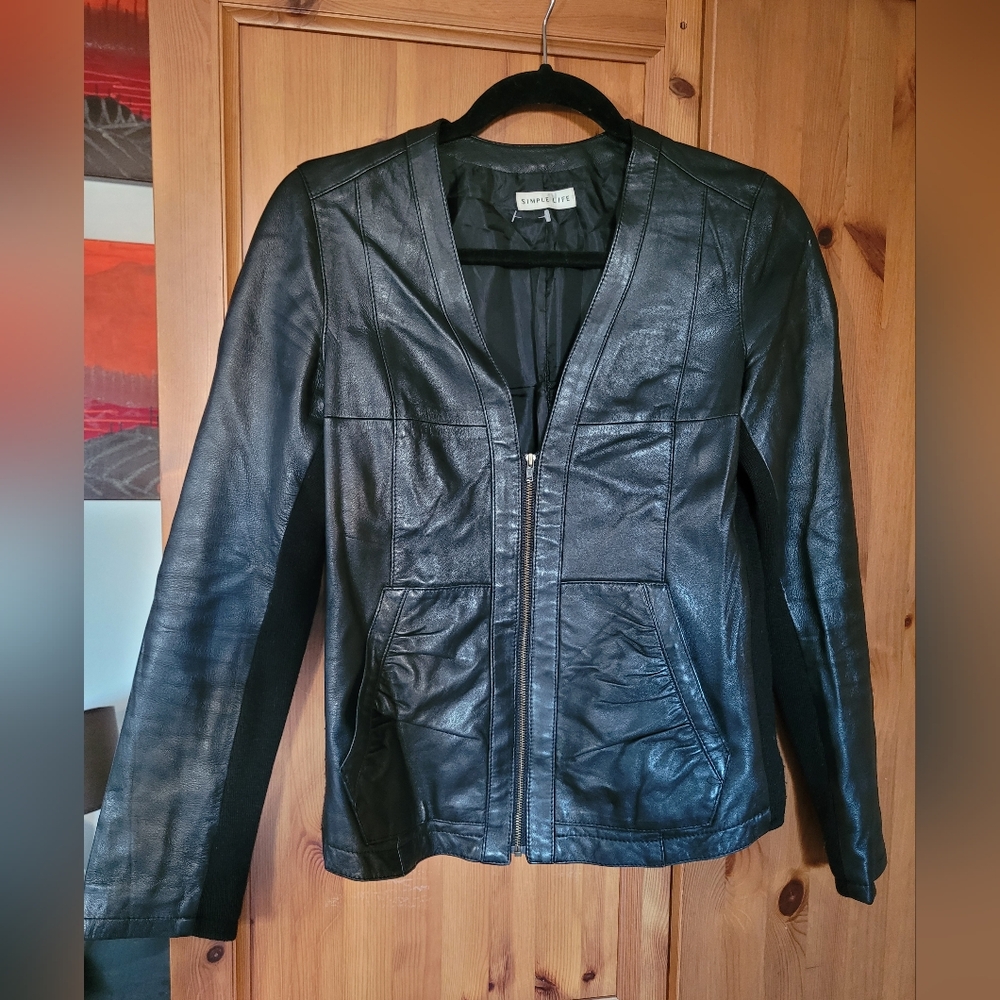 Black leather jacket